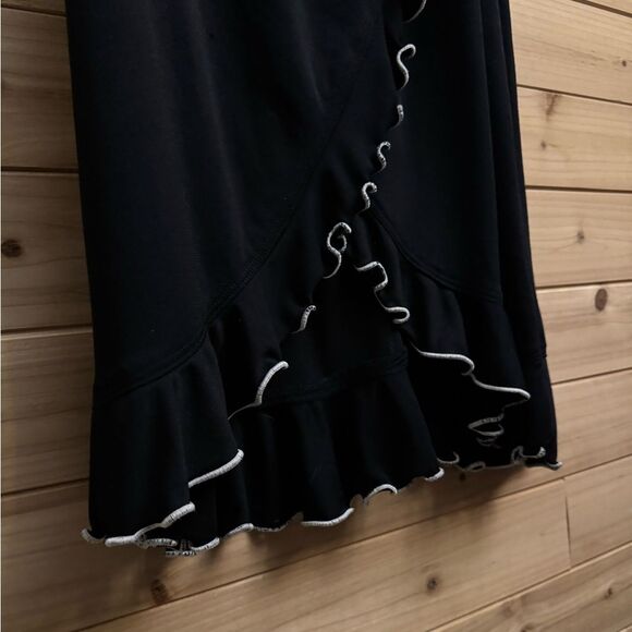 Y2K Vintage La Belle Size Medium White Ruffle Trim Sleeveless Dress Whimsigoth - Picture 2 of 11